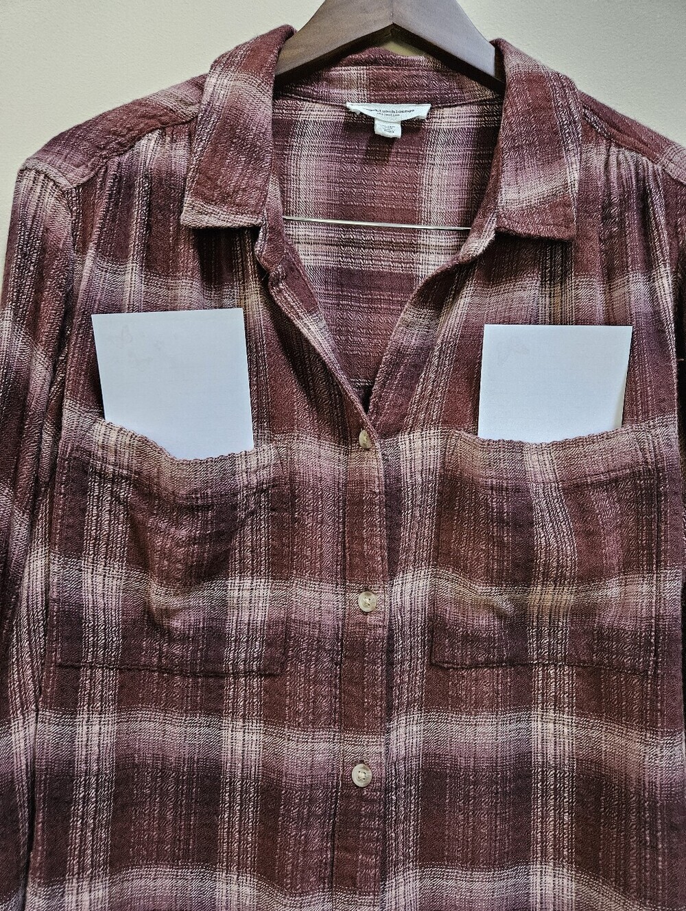 beachlunchlounge Elly Plaid Button Down Shirt XL Japanese Maple Viscose Cotton - Picture 3 of 14